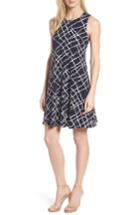 Women's Anne Klein Print Swing Dress, Size - Blue