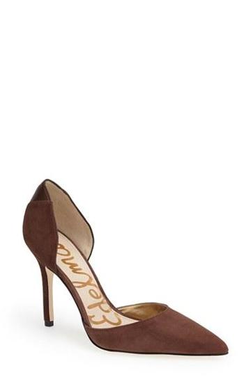 Sam Edelman 'delilah' Suede D'orsay Pump (women) Dark Brown Suede