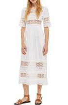 Women's Topshop Pixie Broderie Midi Dress Us (fits Like 0) - Ivory