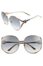 Women's Gucci 63mm Open Temple Sunglasses - Gold/ Grey