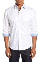 Men's Bugatchi Classic Fit Check Sport Shirt - White