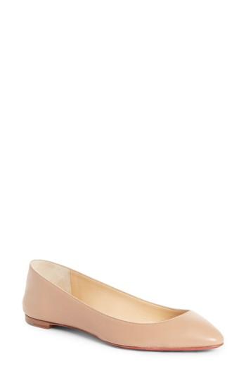 Women's Christian Louboutin Eloise Flat Us / 35eu - Beige
