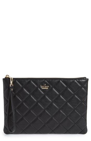 Kate Spade New York Emerson Place Filey Quilted Leather Clutch - Black
