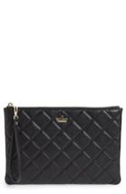 Kate Spade New York Emerson Place Filey Quilted Leather Clutch - Black