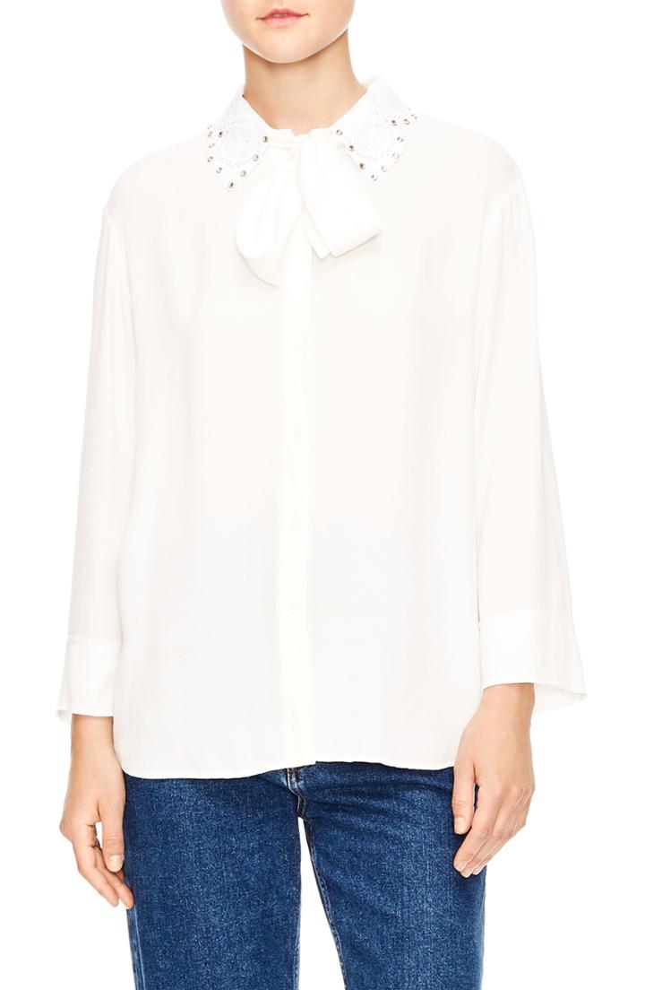 Women's Sandro Butilon Tie-neck Blouse