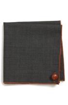 Men's Armstrong & Wilson Solid Wool Pocket Square, Size - Grey