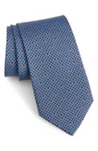 Men's Salvatore Ferragamo Gage Print Silk Tie, Size - Blue