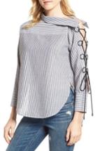 Women's Habitual Lilliana Lace-up Sleeve Top - Black