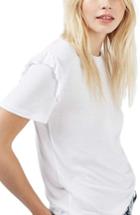 Women's Topshop Frill Sleeve Tee Us (fits Like 0) - White