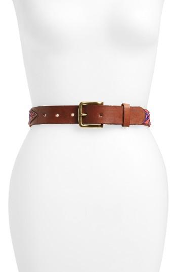 Women's Aspiga Arrow Beaded Leather Belt - Pink