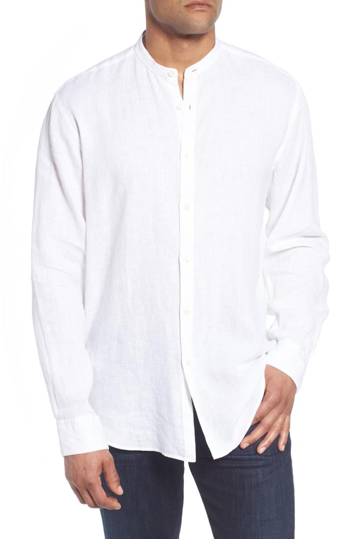 Men's Bugatchi Classic Fit Band Collar Sport Shirt