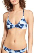 Women's Rvca Griddly Triangle Bikini Top - Blue
