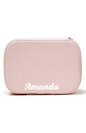 Pop & Suki Bigger Personalized Makeup Case, Size - Cotton Candy/ White