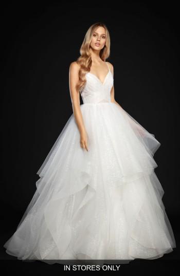 Women's Hayley Paige Chandon Stardust Tulle Ballgown, Size - Ivory