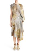 Women's J.w.anderson Geo Patterned Asymmetrical Draped Dress - Metallic