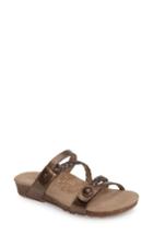 Women's Aetrex Janey Braided Slide Sandal M - Metallic