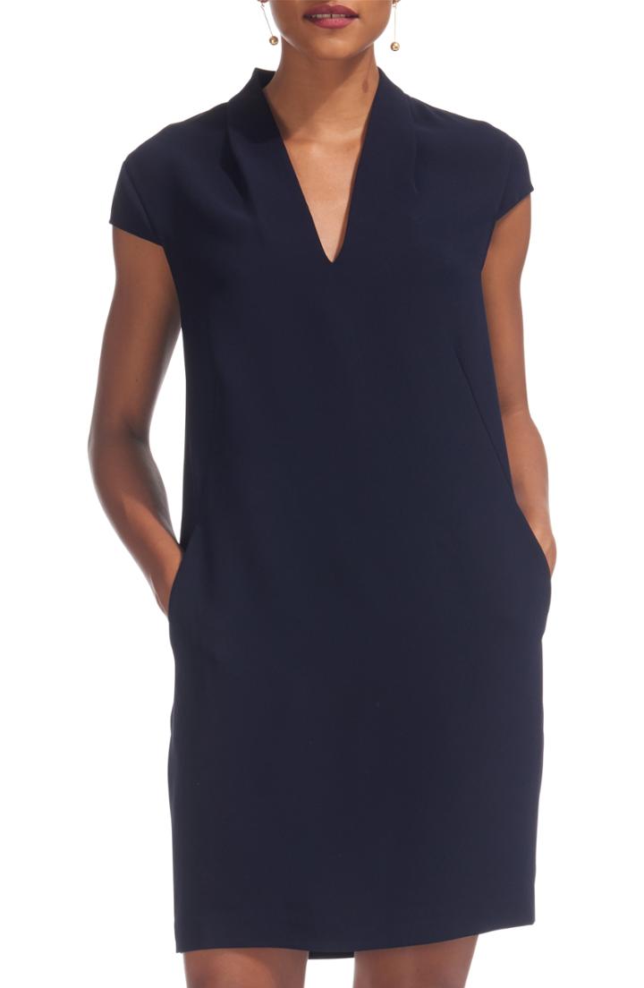 Women's Whistles Paige Crepe Shift Dress Us / 10 Uk - Blue