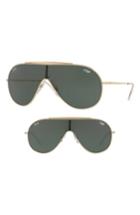 Women's Ray-ban 133mm Shield Sunglasses - Gold Solid