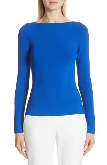 Women's Emporio Armani Contour Seam Knit Top Us / 40 It - Blue