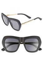 Women's Quay Australia Common Love 53mm Square Sunglasses - Black/ Smoke
