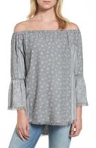 Women's Billy T Paisley Off The Shoulder Top - Grey