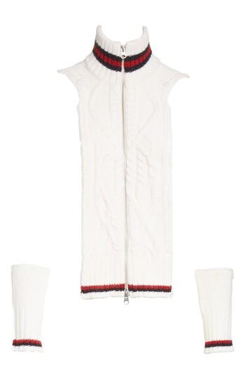 Women's Veronica Beard Upstate Varsity Stripe Dickey, Size - Ivory