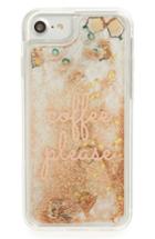 Velvet Caviar Coffee Please Glitter Liquid Iphone 7 Case - Metallic