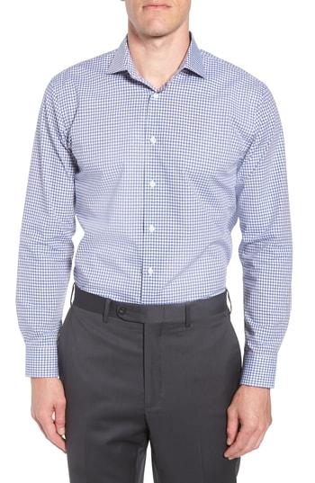 Men's John W. Nordstrom Trim Fit Check Dress Shirt - Brown