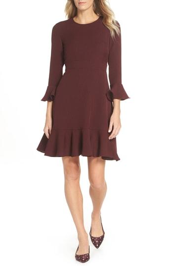 Women's Eliza J Bell Sleeve Fit & Flare Dress - Red