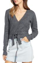 Women's Rvca The Fuz Wrap Sweater - Grey
