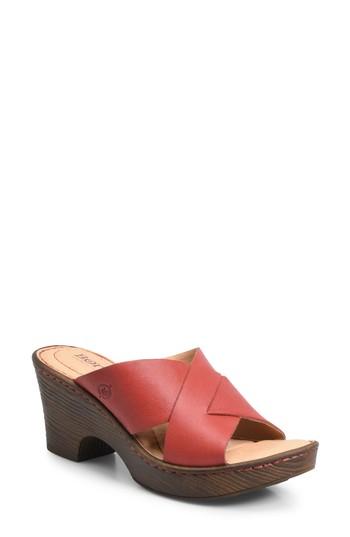 Women's B?rn Coney Platform Sandal M - Red