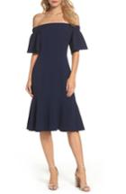 Women's Vince Camuto Off The Shoulder Midi Dress - Blue