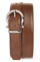 Men's Salvatore Ferragamo Reversible Leather Belt - Madera/ Black