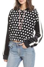 Women's Juicy Couture Polka Dot Velour Crop Hoodie - Black