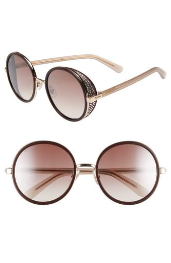 Women's Jimmy Choo Andiens 54mm Round Sunglasses - Plum