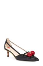 Women's Gucci Unia Cherry Pump .5us / 39.5eu - Black