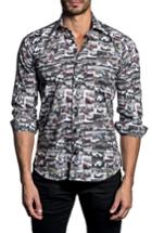Men's Jared Lang Trim Fit Car Print Sport Shirt - Black