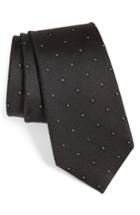 Men's Calibrate Oxford Geometric Silk Tie, Size - Black