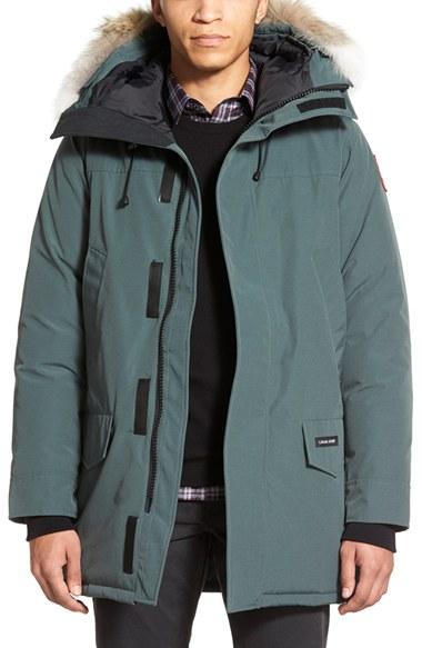 Men's Canada Goose Langford Slim Fit Down Parka With Genuine Coyote Fur Trim - Green