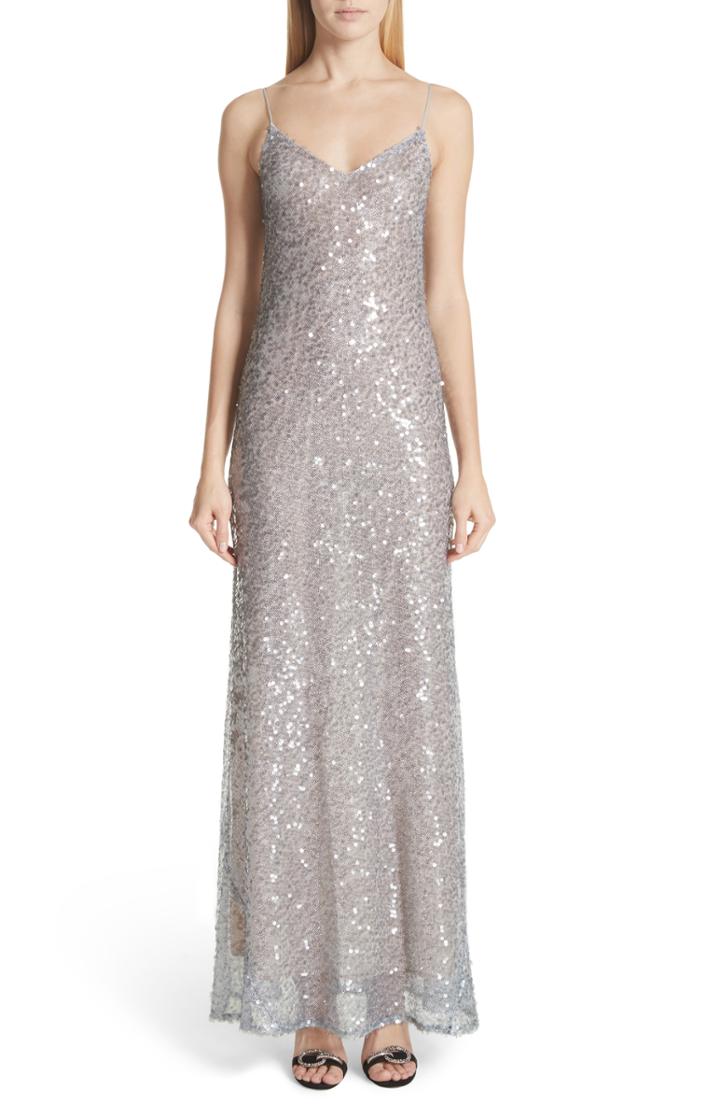 Women's Galvan Sequin Gown Us / 40 Fr - Metallic