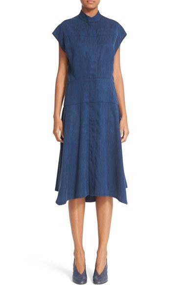 Women's Zero + Maria Cornejo Adi Indigo Drape Shirtdress