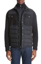 Men's Moncler Maglione Two-tone Down Jacket - Blue