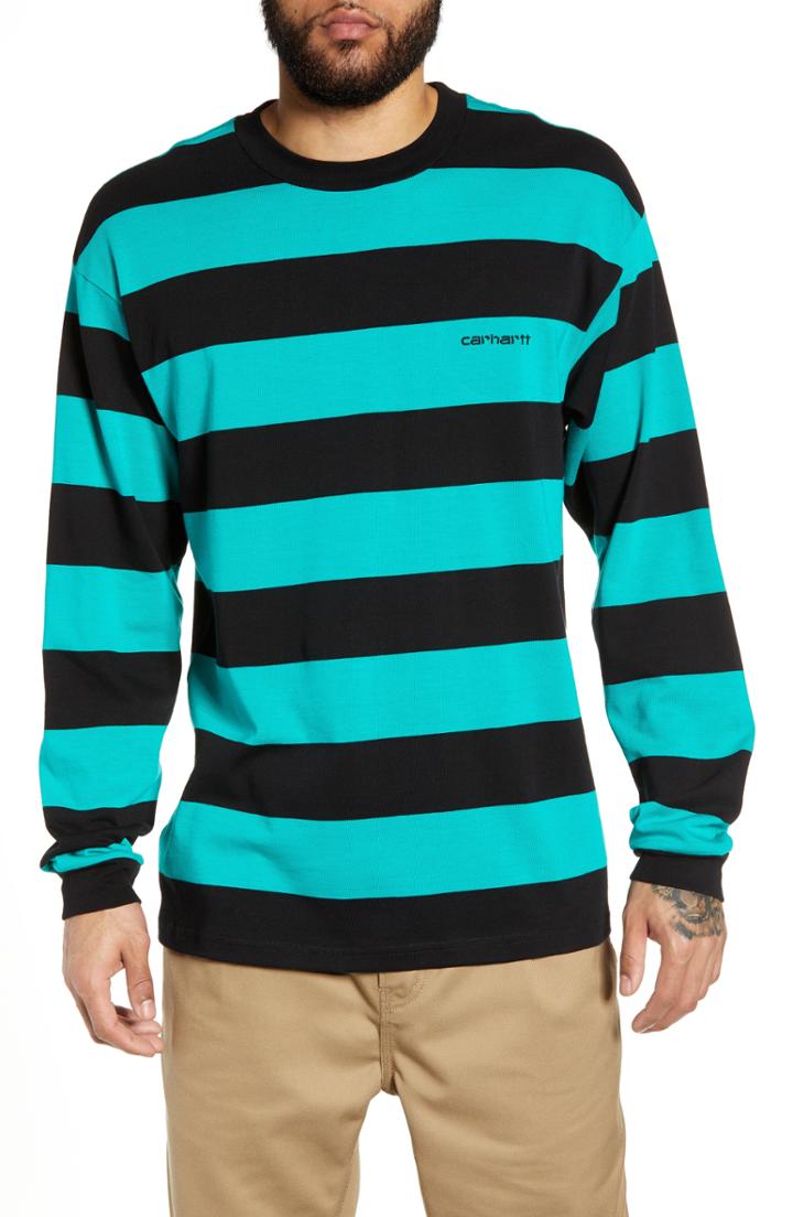 Men's Carhartt Work In Progress Roslyn Stripe T-shirt - Black
