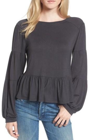 Women's Hinge Peplum Tee, Size - Grey