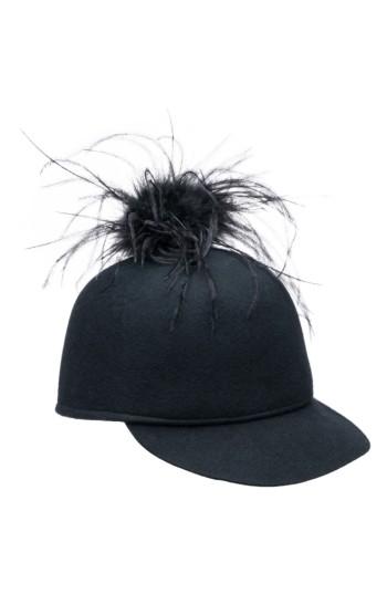 Women's Genie By Eugenia Kim Alex Ostrich Feather Pom Cap - Blue