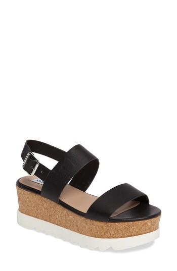 Women's Steve Madden Krista Wedge Sandal M - Black