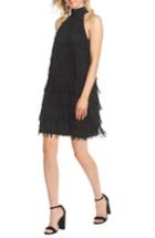 Women's Trouve Fringe Halter Shift Dress - Black