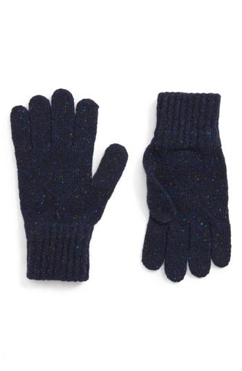 Men's Drake's Donegal Wool Gloves, Size - Grey