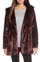 Women's Vince Camuto Hooded Faux Fur Coat - Red