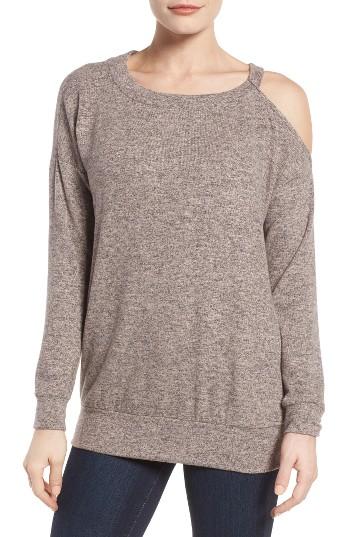 Women's Gibson Open Shoulder Fleece Top - Pink